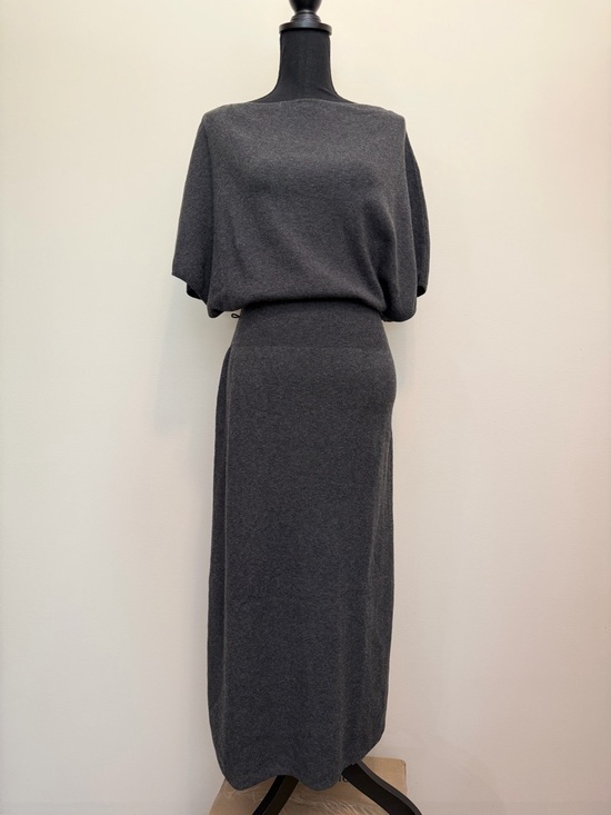 Zara Dresses & Skirts - NWT Zara Charcoal Gray Midi Dress Women S Dolman Sleeve Knit Boat Neck Chic Soft